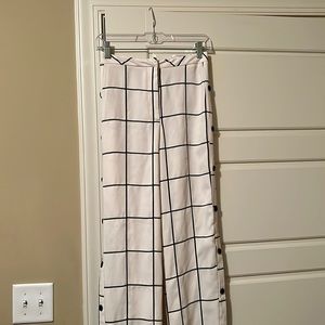 TopShop Checkered High-Waisted Women’s Business Casual Wide-Legged Dress Pants